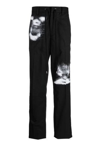 Takahiromiyashita The Soloist graphic-print drawstring-waist trousers - Nero