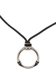 Takahiromiyashita The Soloist circular-pendant rope-detail necklace - Argento