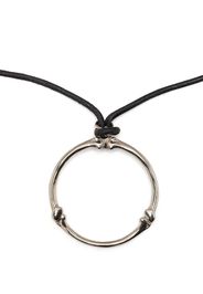 Takahiromiyashita The Soloist circular-pendant rope-detail necklace - Argento