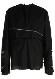 Takahiromiyashita The Soloist zip-detail panelled sweatshirt - Nero