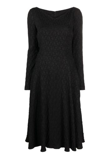 Talbot Runhof Abito midi Gozo2 con motivo jacquard - Nero