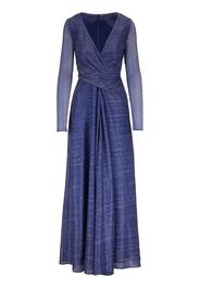 Talbot Runhof metallic-effect V-neck dress - Blu