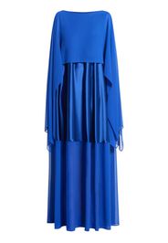 Talbot Runhof Loggia crepe cape gown - Blu