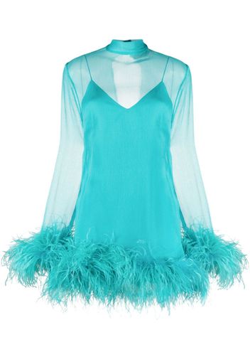 Taller Marmo Gina feather-trim minidress - Blu