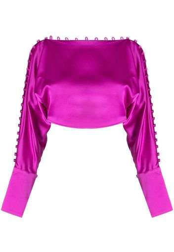 Taller Marmo Mila cropped button blouse - Viola