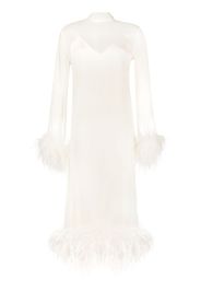 Taller Marmo feather-trim long-sleeve dress - Toni neutri