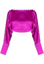 Taller Marmo Mila cropped button blouse - Viola