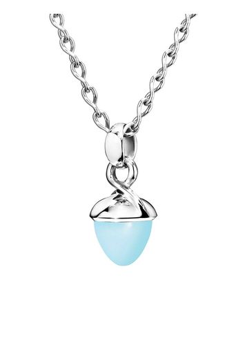 TAMARA COMOLLI Collana con pendente Aqua Chalcedony Flamenco in oro bianco 18kt