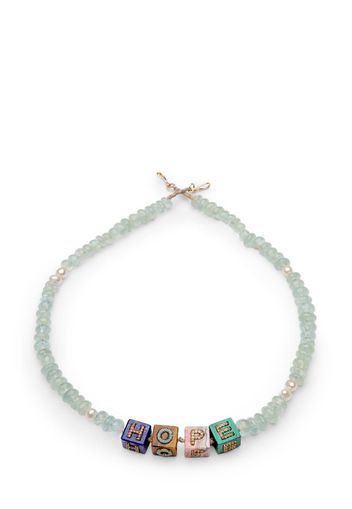 Tamara Taichman 9kt yellow gold Cubix Hope multi-stone necklace - Blu