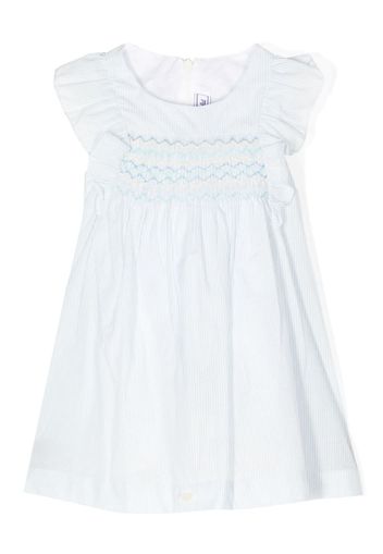 Tartine Et Chocolat decorative-stitching striped cotton dress - Blu