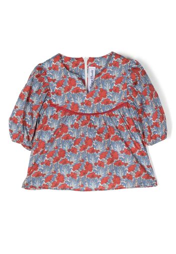 Tartine Et Chocolat floral-print cotton blouse - Blu