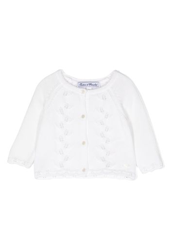 Tartine Et Chocolat pointelle-knit cotton cardigan - Bianco