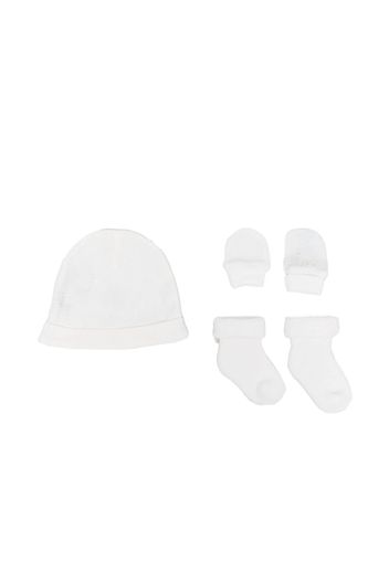 Tartine Et Chocolat ribbed-knit organic cotton hat set - Bianco