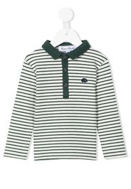 Tartine Et Chocolat logo-patch striped polo shirt - Verde