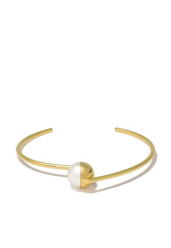 Bracciale rigido in oro giallo 18kt con perla Arlequin