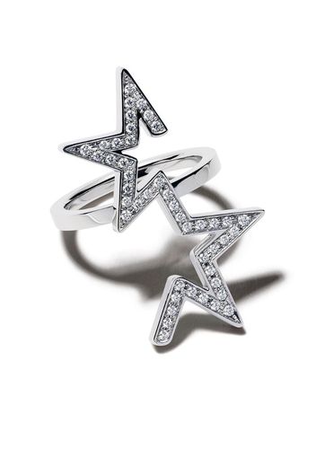 Anello in oro bianco 18kt e diamanti Abstract Star