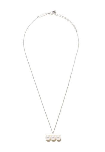 Collana con pendente in oro bianco 18kt e perle Akoya Balance