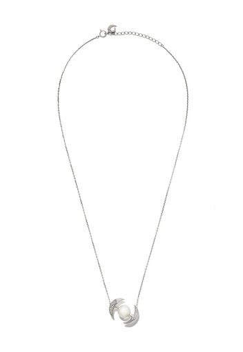 TASAKI Collana con pendente Buoy in oro bianco 18kt con diamanti e perle dei Mari del Sud - Argento