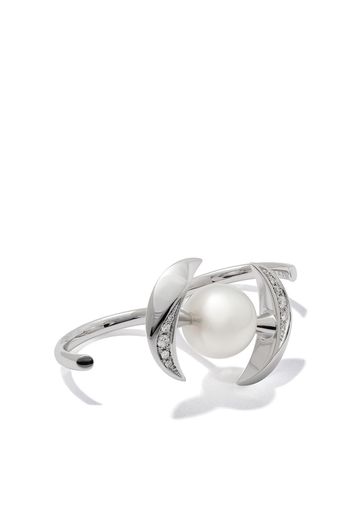 TASAKI Anello in oro bianco 18kt Buoy con perle dei Mari del Sud - Argento