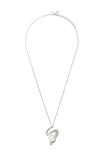 TASAKI Collana con pendente Classic in oro bianco 18kt con diamanti e perle dei Mari del Sud - Argento