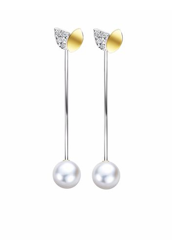 TASAKI Orecchini di perle M/G TASAKI Floret in oro 18kt con diamanti - Argento