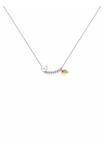 TASAKI Collana FLORET in oro bianco e giallo 18kt con perle e diamanti - Argento