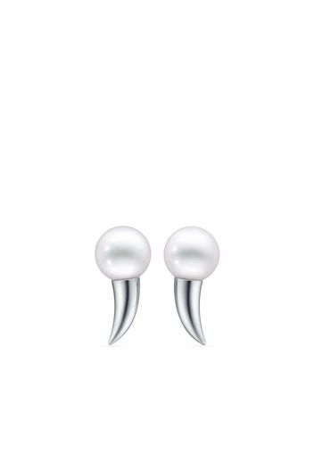 TASAKI 18kt white gold Collection Line Danger Fang pearl earrings - Argento