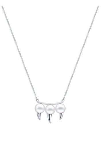 TASAKI 18kt white gold Collection Line Fang pearl necklace - Argento