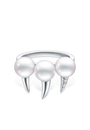 TASAKI 18kt white gold Collection Line Danger Fang pearl ring - Argento