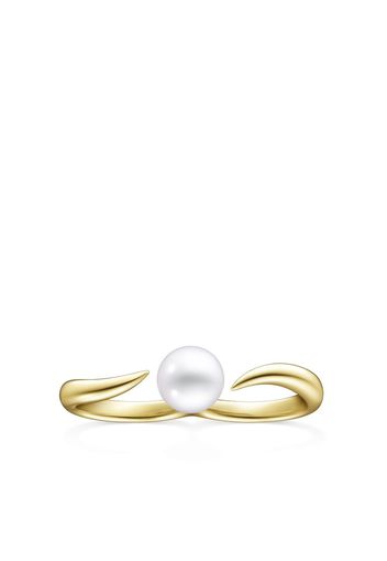 TASAKI 18kt yellow gold Collection Line Danger Horn pearl ring - Oro