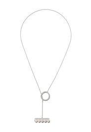 TASAKI "Collana con pendente Balance in oro bianco 18kt, perle e diamanti" - Argento