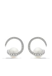 TASAKI Orecchini in oro bianco 18kt con perle dei Mari del Sud e diamanti - Argento