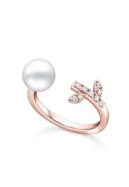 TASAKI "Anello Kugel in oro rosa 18kt, perla e diamanti"