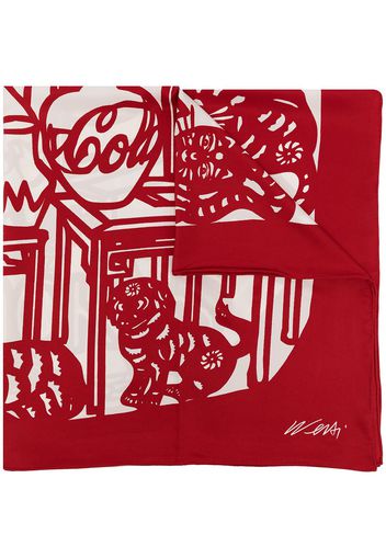 TASCHEN Foulard Cats and Dogs Ai Weiwei. - Rosso