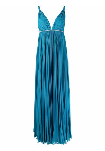 TASSOS MITROPOULOS pleated sleeveless gown - Blu