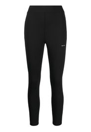 TEAM WANG design Leggings a inserti con stampa - Nero