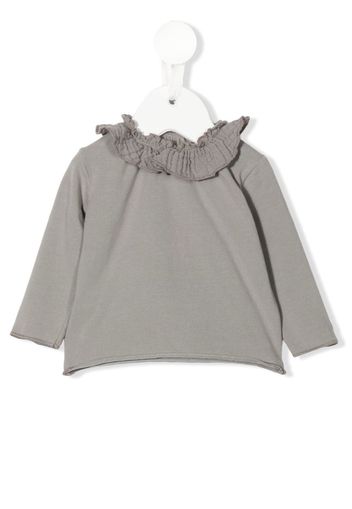 TEDDY & MINOU ruched long-sleeved top - Grigio