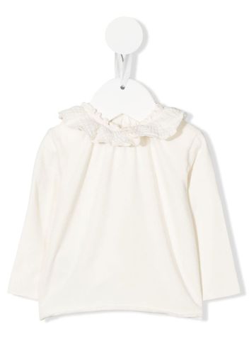 TEDDY & MINOU ruffle-collar long-sleeve T-Shirt - Toni neutri