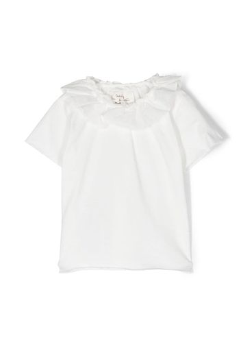 TEDDY & MINOU ruffle-trim cotton T-Shirt - Bianco