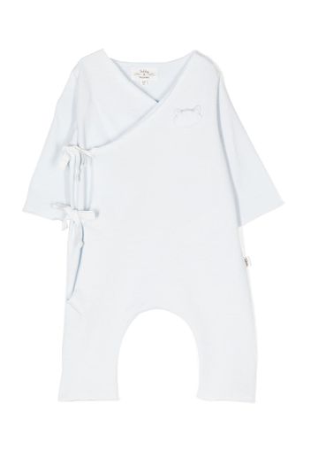 TEDDY & MINOU logo-patch cotton romper - Blu