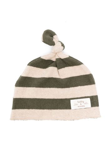 TEDDY & MINOU striped knitted beanie - Verde