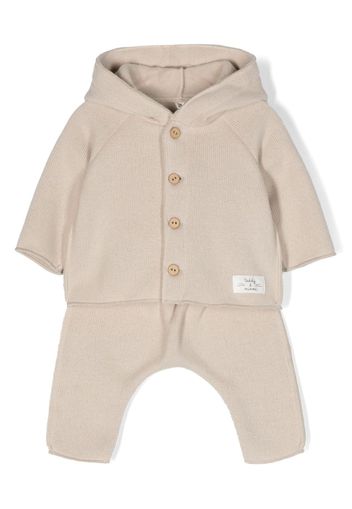 TEDDY & MINOU buttoned hooded trouser set - Toni neutri