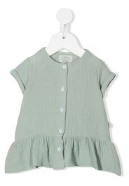 TEDDY & MINOU frilled-hem cheesecloth dress - Verde