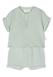 TEDDY & MINOU button-plaque cotton short set - Verde