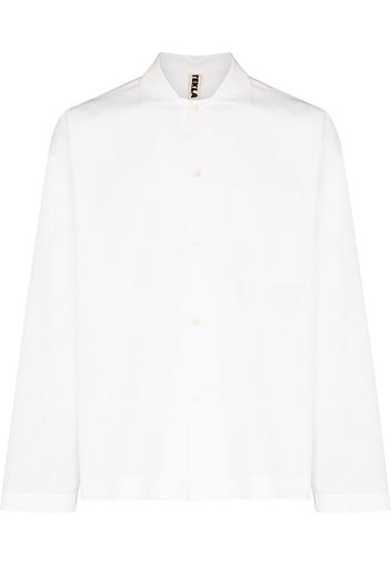 TEKLA buttoned poplin pajama shirt - Bianco