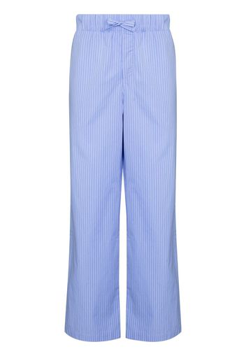 TEKLA striped drawstring pajama trousers - Blu