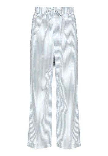 TEKLA striped drawstring poplin pajama trousers - Bianco