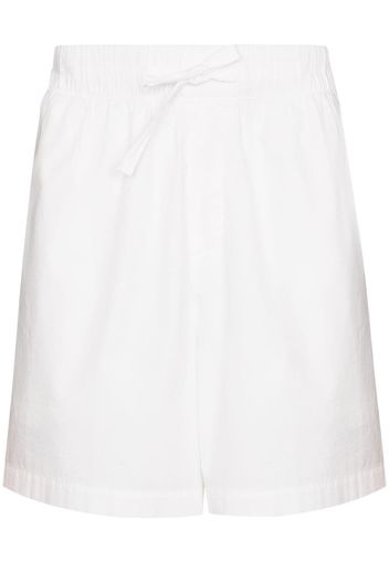 TEKLA high-waisted drawstring poplin shorts - Bianco