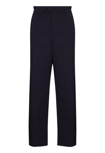 TEKLA drawstring poplin pajama trousers - Blu