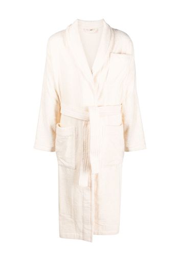 TEKLA logo-patch belted robe - Toni neutri